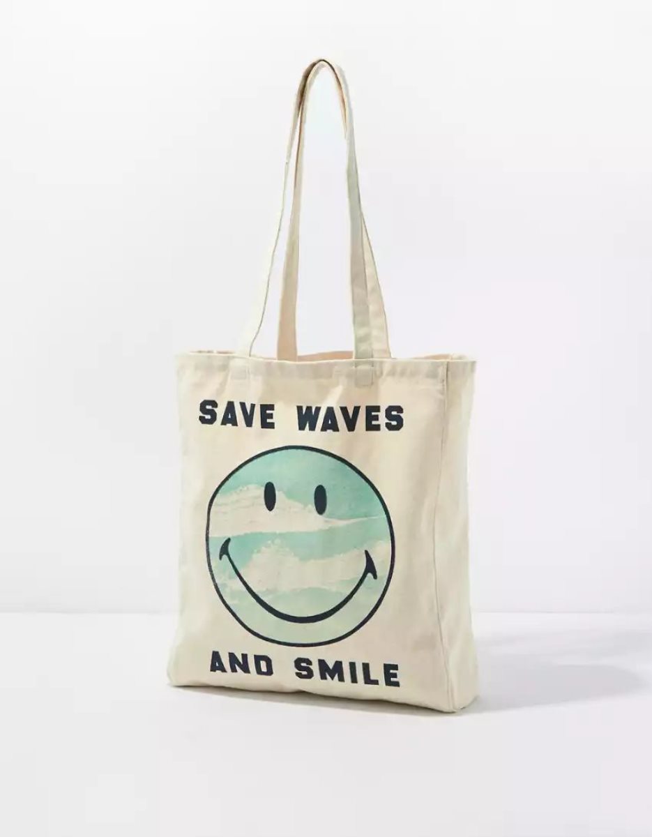 Sacs American Eagle AEO Smiley Tote Beige Femme | SVP-10776104